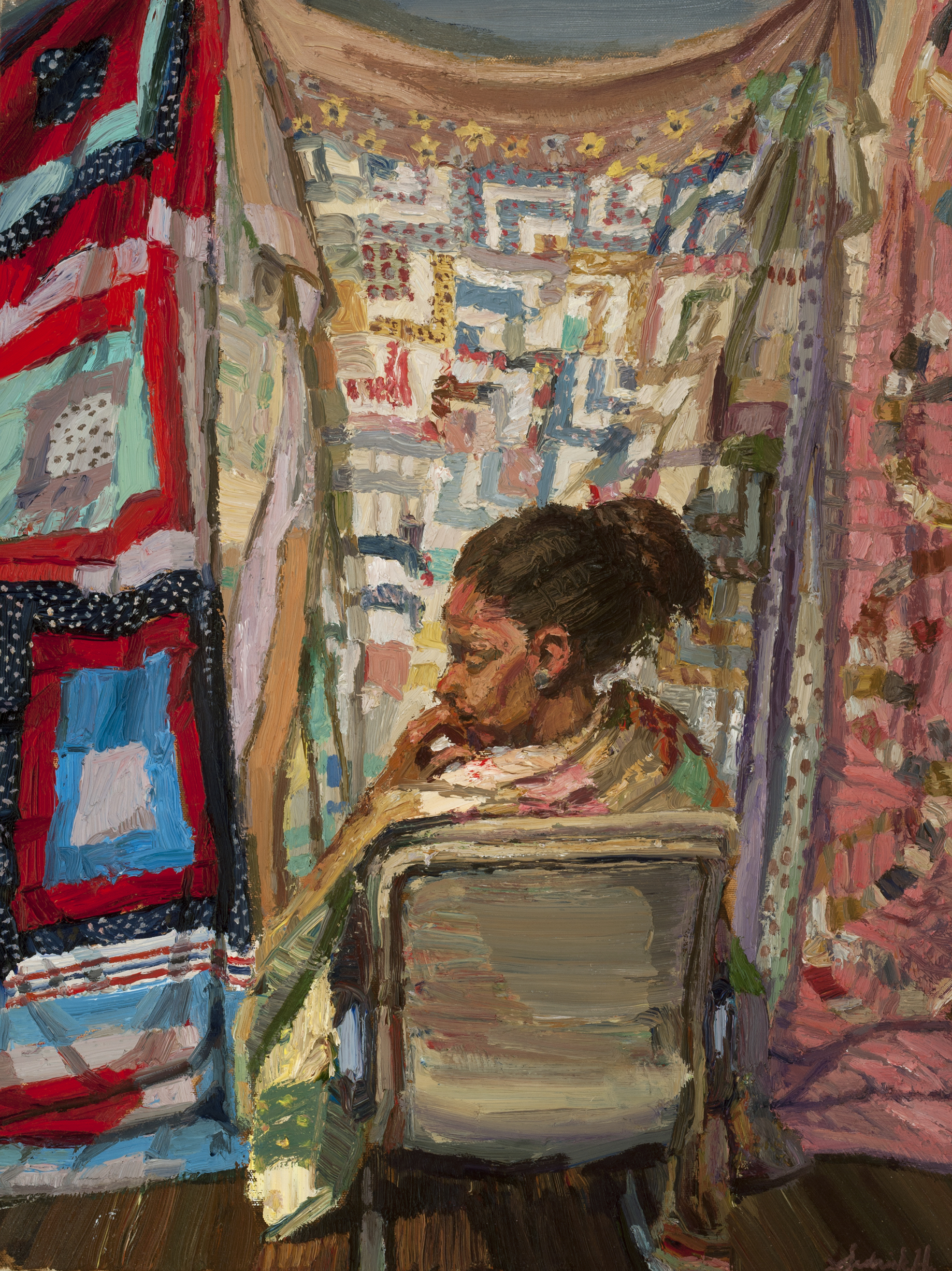Sedrick Huckaby (American, born 1975), “She Wore Her Mother’s Quilt,” 2015