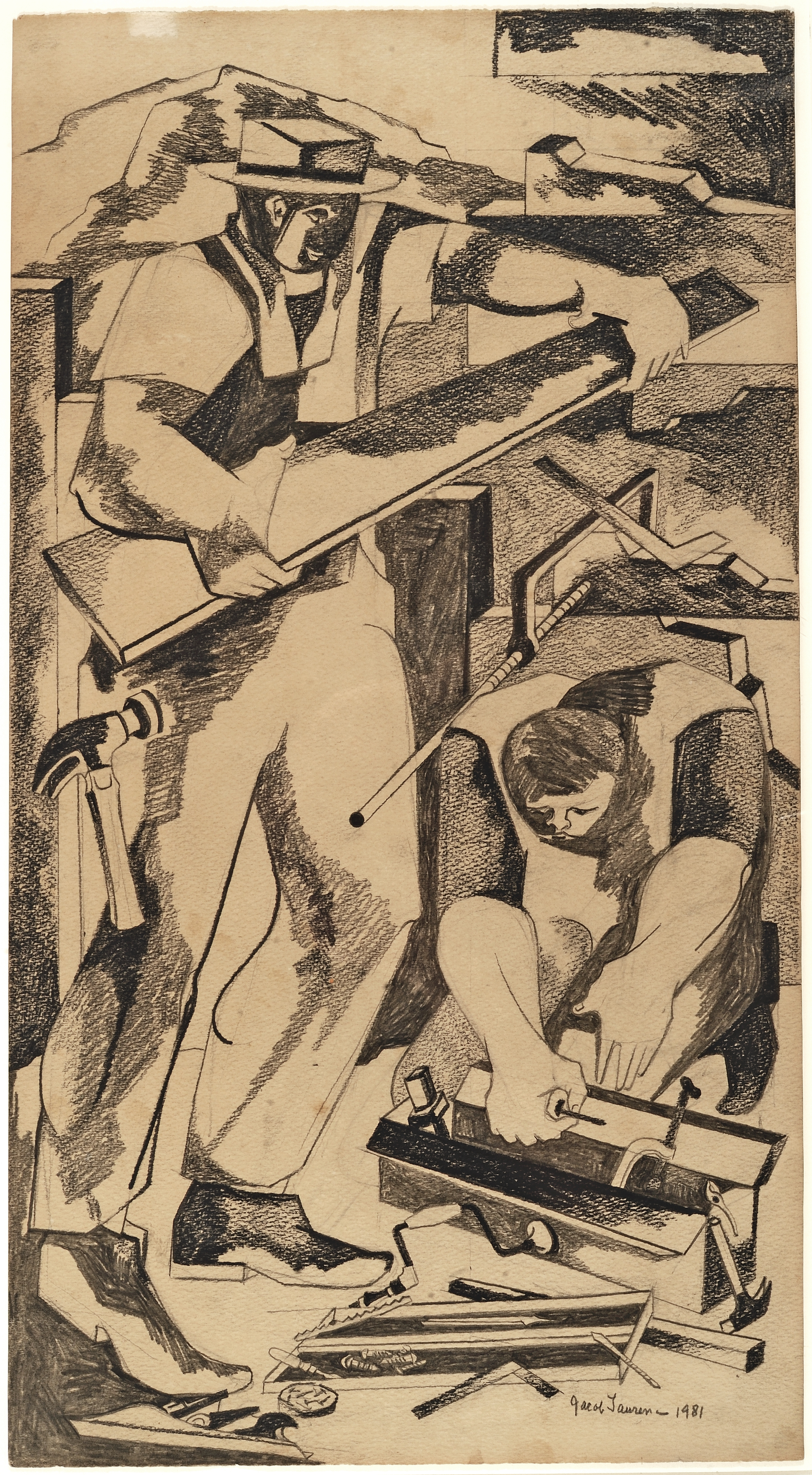 Jacob Lawrence (American, 1917-2000), “Builder Series #8,” 1981