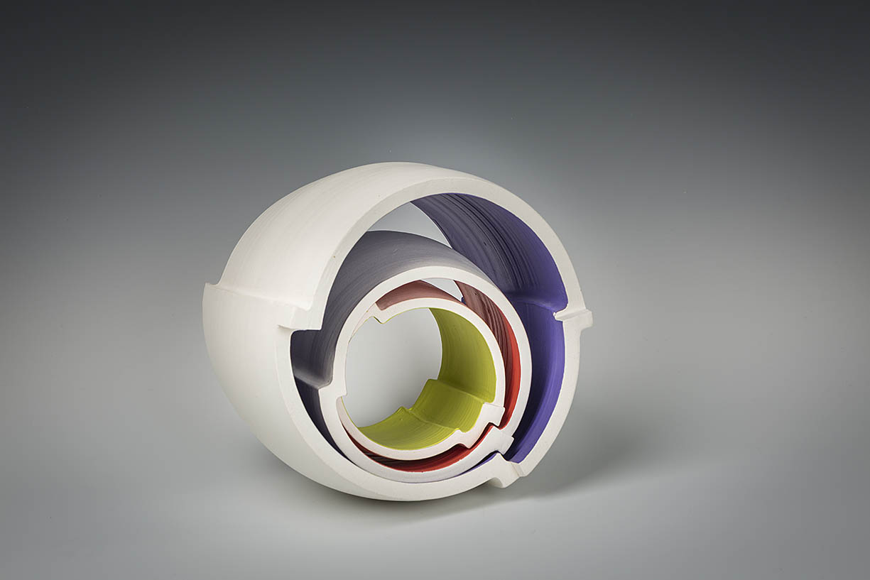 Anne Hirondelle (American, born 1944), Tumble 1, 2015, ceramic, 7 x 9 x 9 inches,